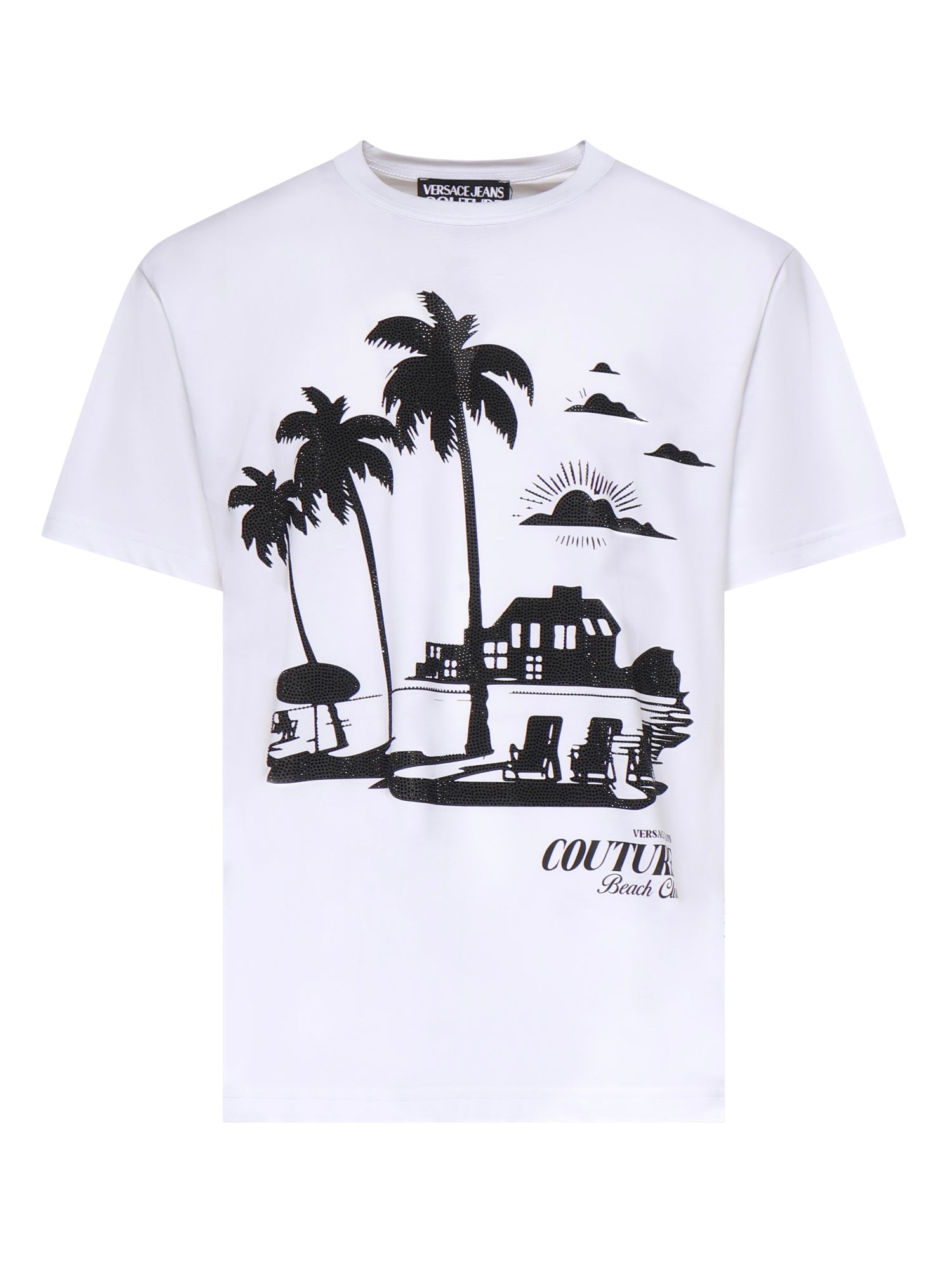 T-shirt in jersey di cotone con stampa 80GAHT11 CJ00T3 VERSACE JEANS COUTURE 