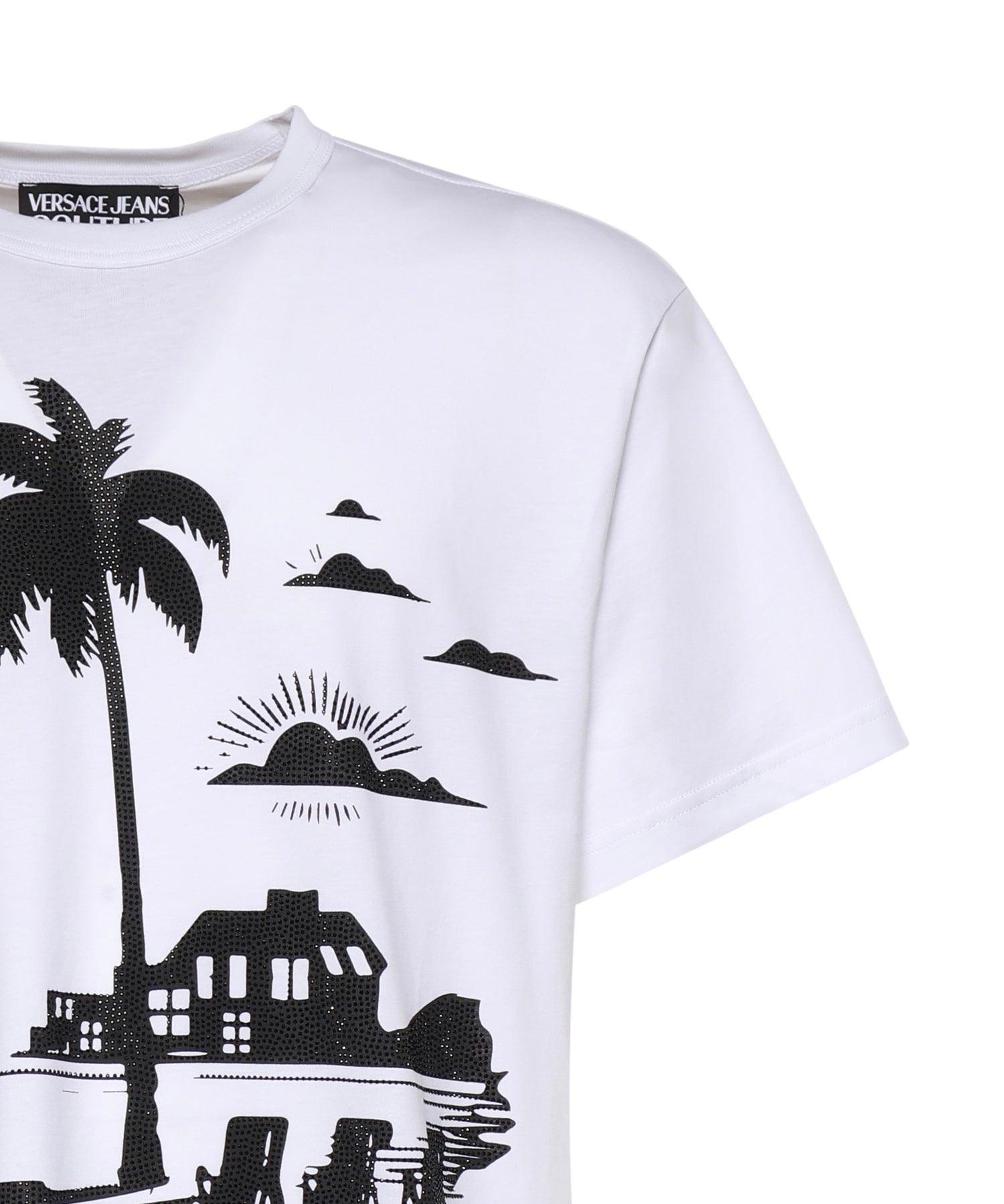 T-shirt in jersey di cotone con stampa 80GAHT11 CJ00T3 VERSACE JEANS COUTURE 