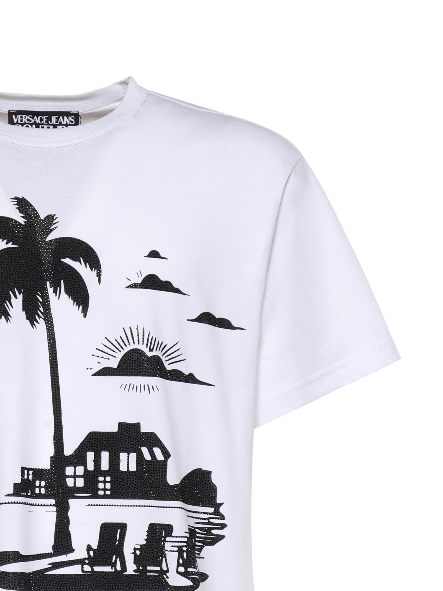 T-shirt in jersey di cotone con stampa 80GAHT11 CJ00T3 VERSACE JEANS COUTURE 