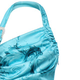 Abito midi drappeggiato con stampa 80HAO913 NS820203 VERSACE JEANS COUTURE 