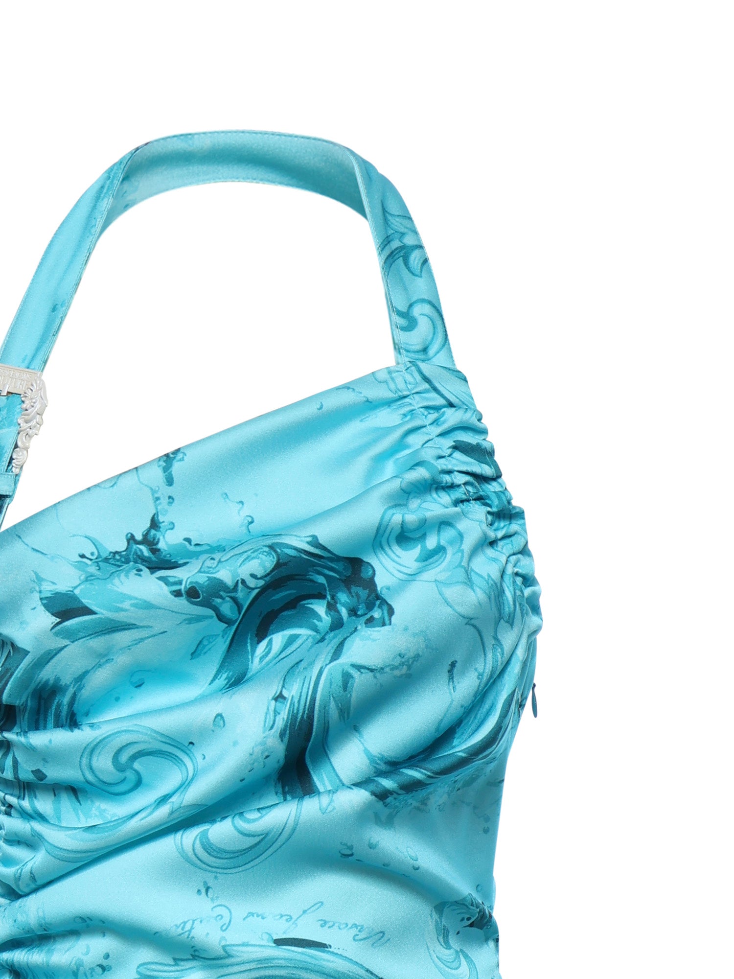Abito midi drappeggiato con stampa 80HAO913 NS820203 VERSACE JEANS COUTURE 