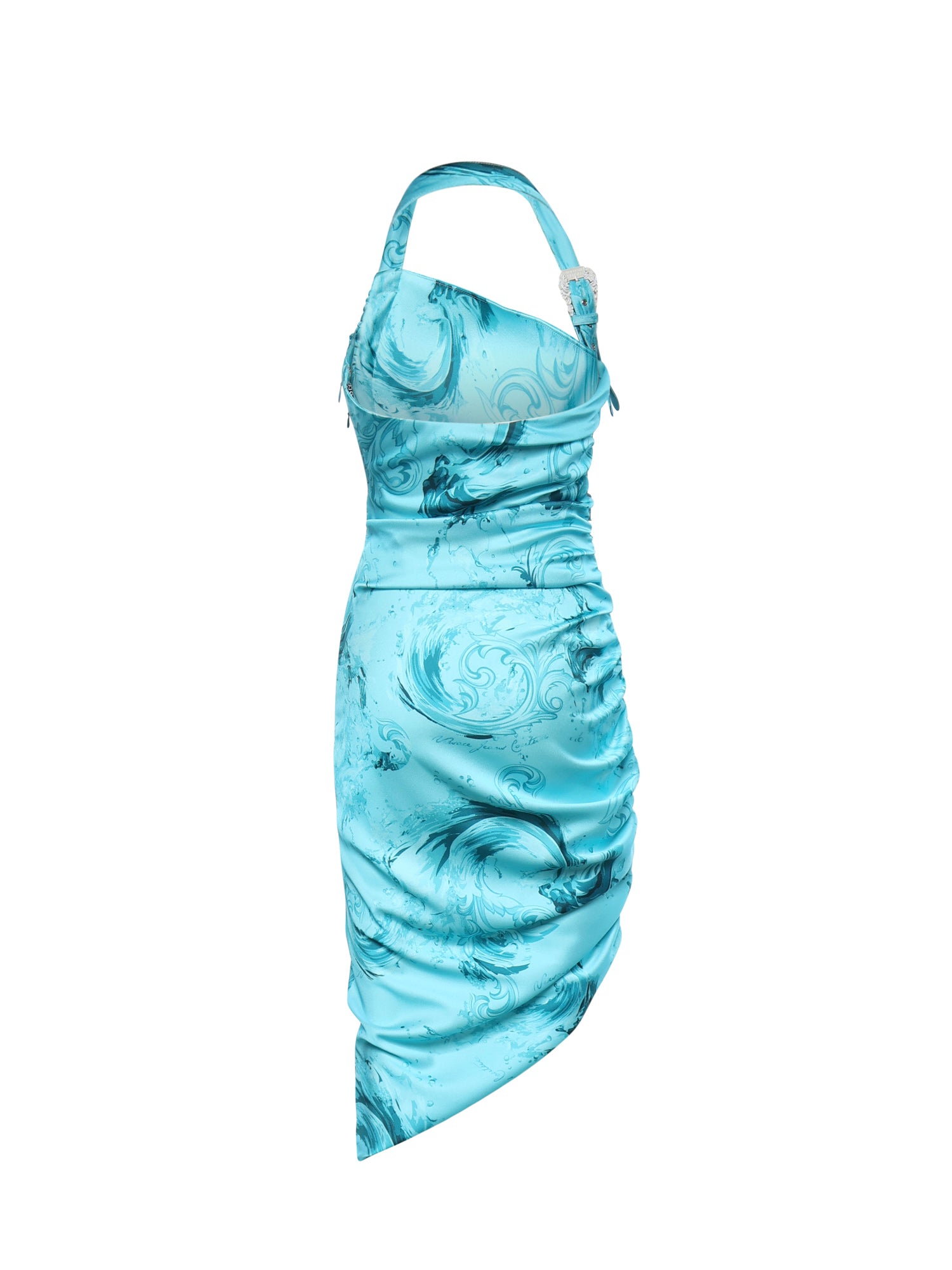 Abito midi drappeggiato con stampa 80HAO913 NS820203 VERSACE JEANS COUTURE 