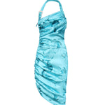Abito midi drappeggiato con stampa 80HAO913 NS820203 VERSACE JEANS COUTURE 