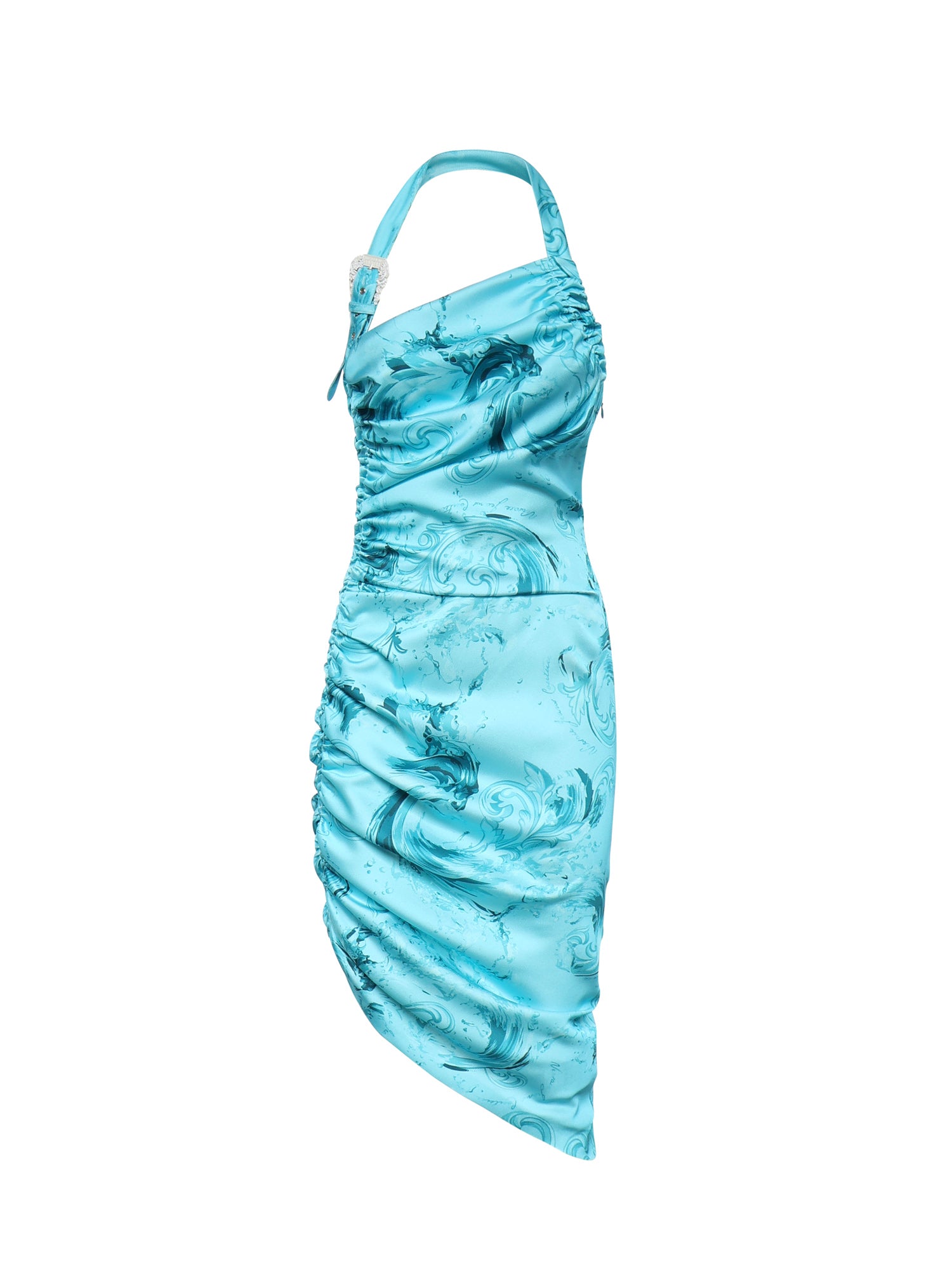 Abito midi drappeggiato con stampa 80HAO913 NS820203 VERSACE JEANS COUTURE 