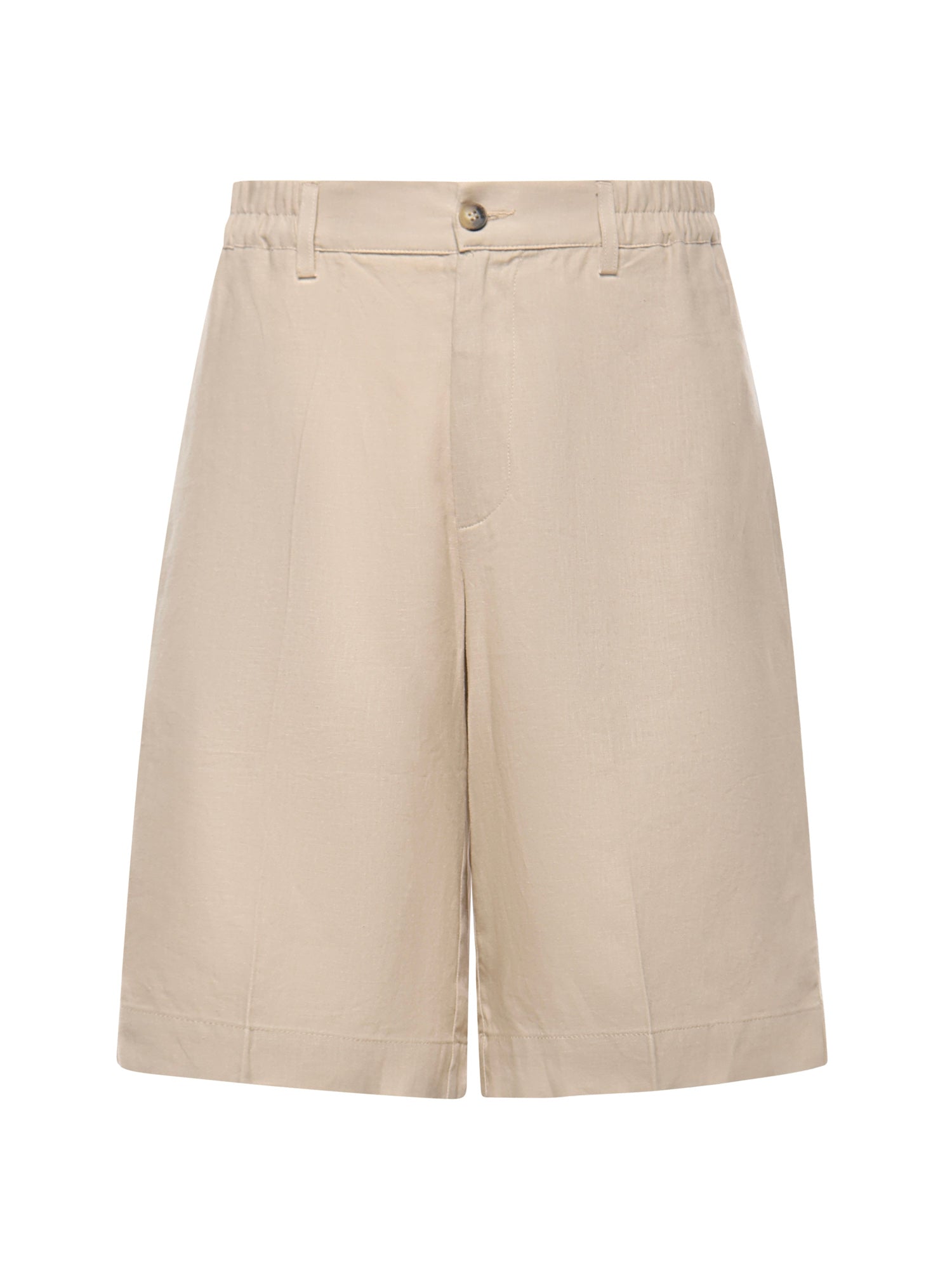 Short Curico in lino e viscosa 026SH168LI CAMEL WOC 