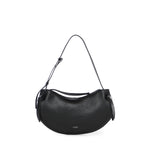 Borsa Fortune in pelle con logo FORTUNE COOKIE PEBBLE GRAIN LEATHER BLACK YUZEFI 