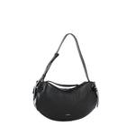 Borsa Fortune in pelle con logo FORTUNE COOKIE PEBBLE GRAIN LEATHER BLACK YUZEFI 