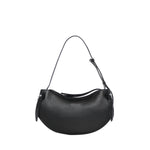 Borsa Fortune in pelle con logo FORTUNE COOKIE PEBBLE GRAIN LEATHER BLACK YUZEFI 