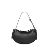 Borsa Fortune in pelle con logo FORTUNE COOKIE PEBBLE GRAIN LEATHER BLACK YUZEFI 