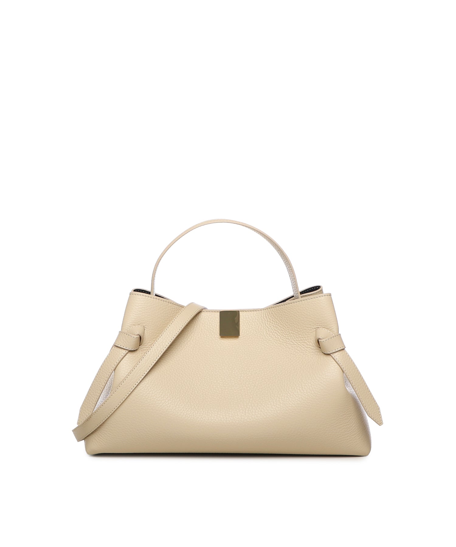Borsa a mano Gyoza in pelle GYOZA PEBBLE GRAIN LEATHER ANGORA YUZEFI 