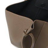 Borsa tote Mochi large in pelle MOCHI PEBBLE GRAIN LEATHER TAUPE YUZEFI 