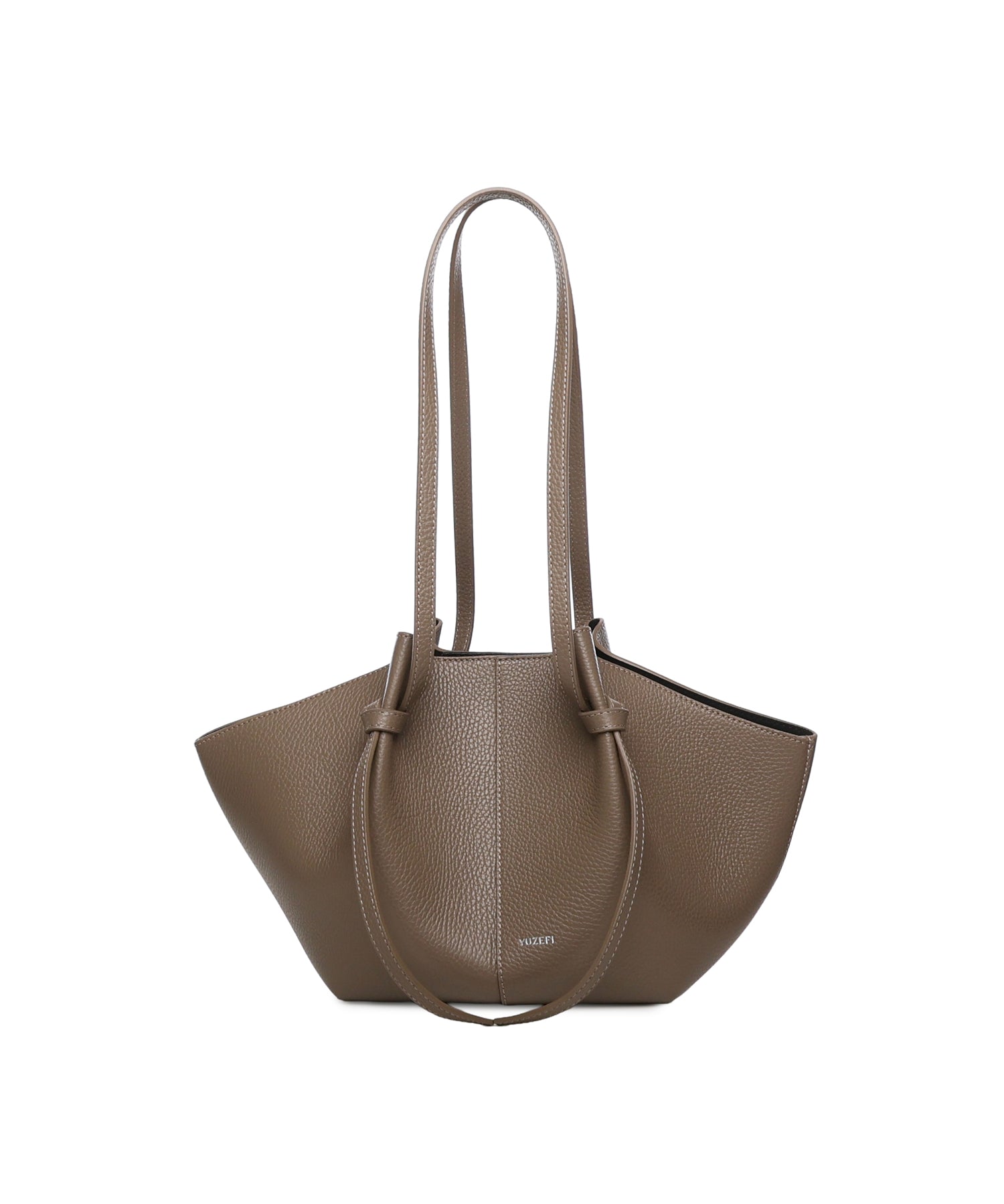 Borsa tote Mochi large in pelle MOCHI PEBBLE GRAIN LEATHER TAUPE YUZEFI 