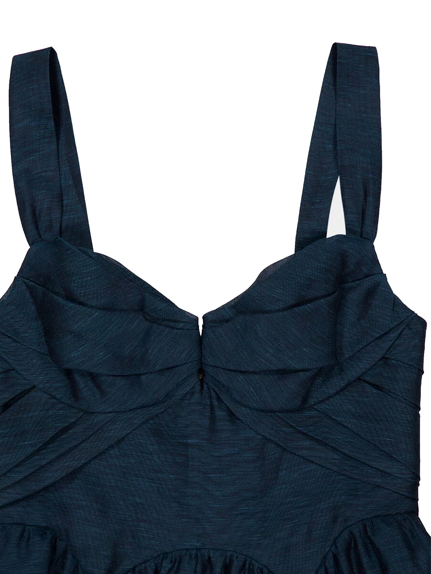 Abito midi Rebellion in misto seta e lino 6847DC261 TEAL ZIMMERMANN 
