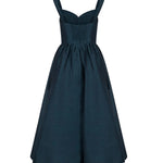 Abito midi Rebellion in misto seta e lino 6847DC261 TEAL ZIMMERMANN 