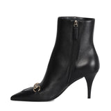 Stivaletto in pelle con morsetto