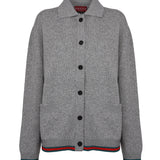 Cardigan in lana e cashmere con Web