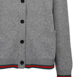 Cardigan in lana e cashmere con Web