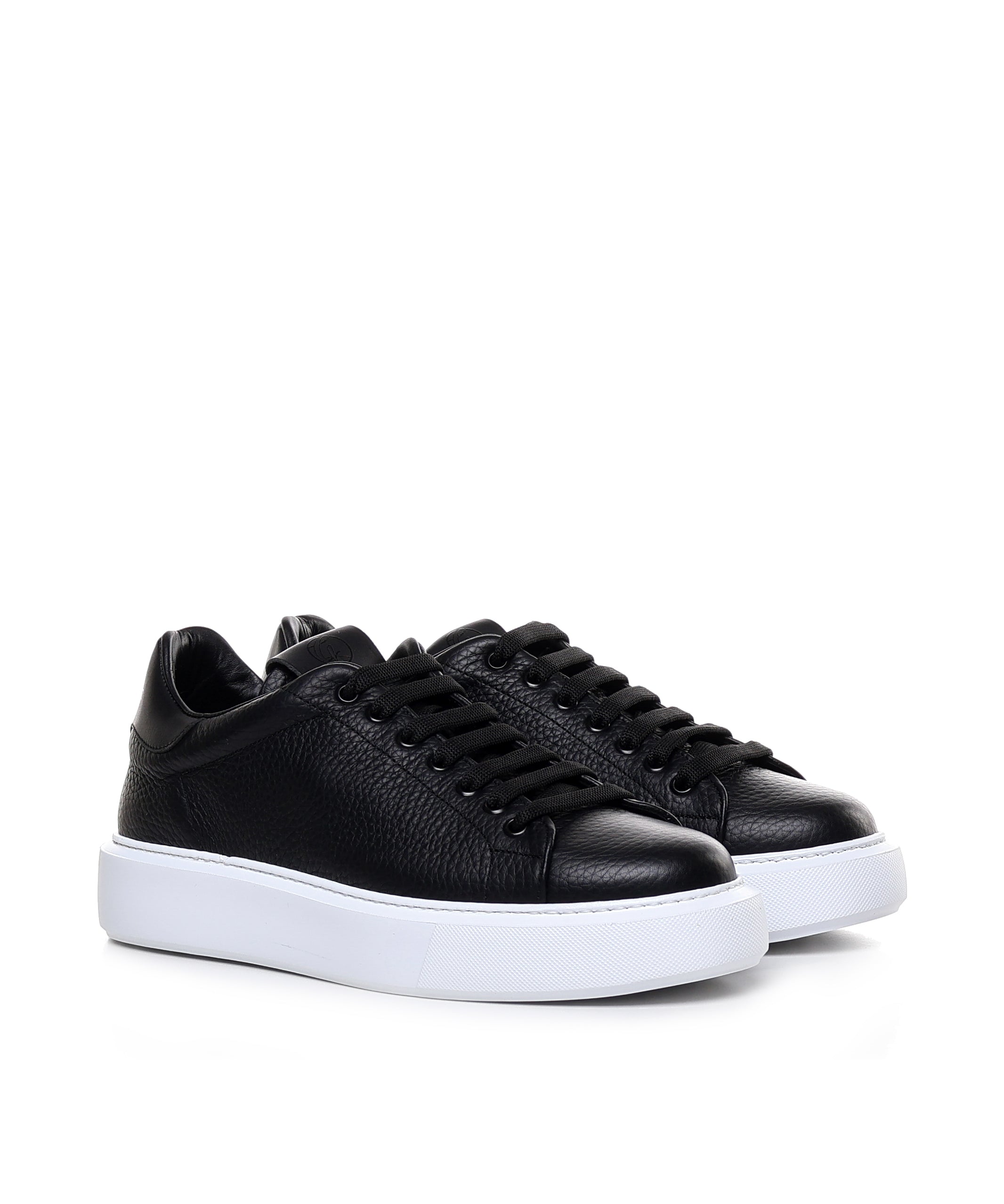 Sneakers Fire1 in pelle<BR/> FIRE 1 BOTTOLATOBLACK GIULIANO GALIANO 