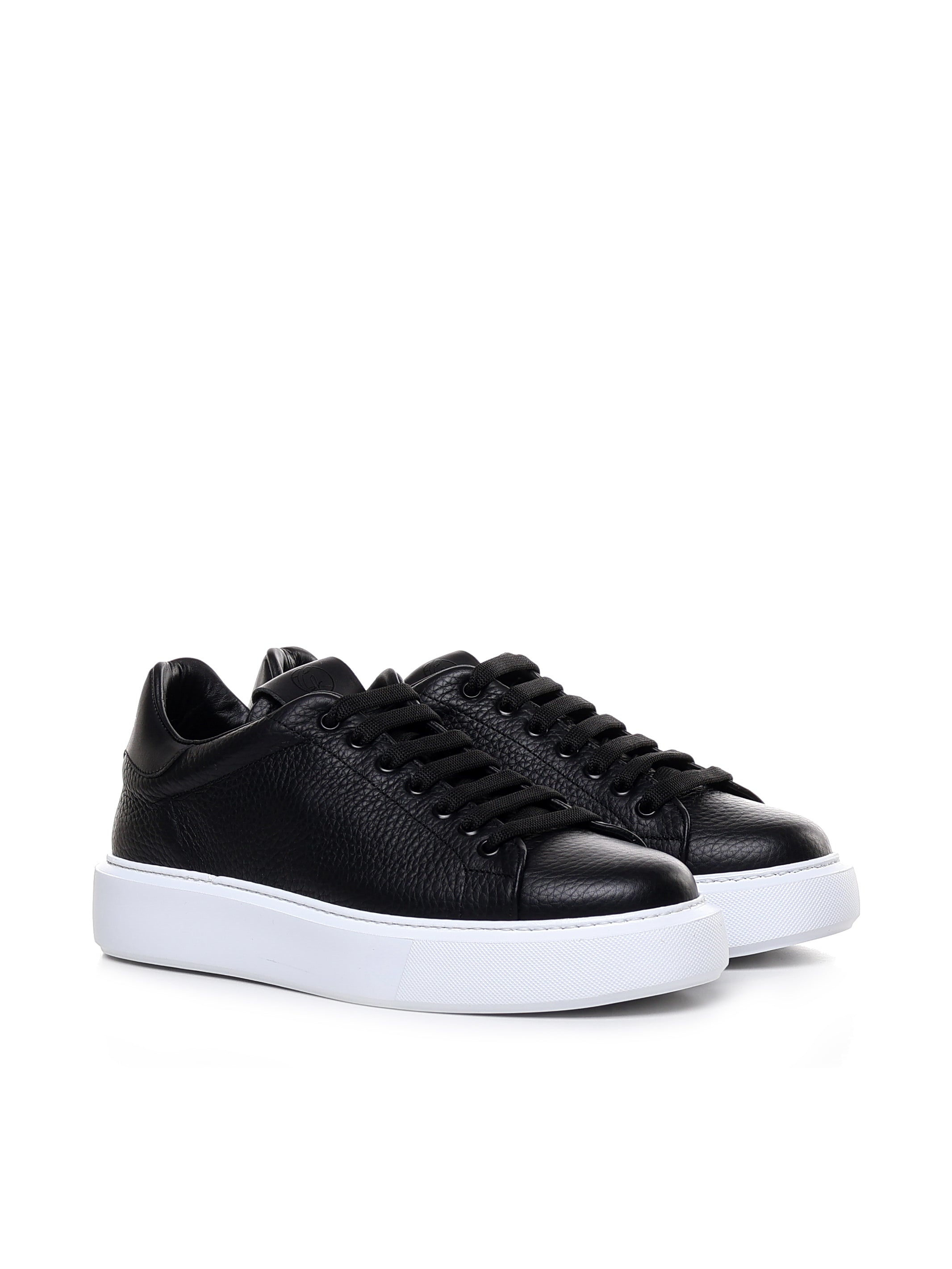 Sneakers Fire1 in pelle<BR/> FIRE 1 BOTTOLATOBLACK GIULIANO GALIANO 