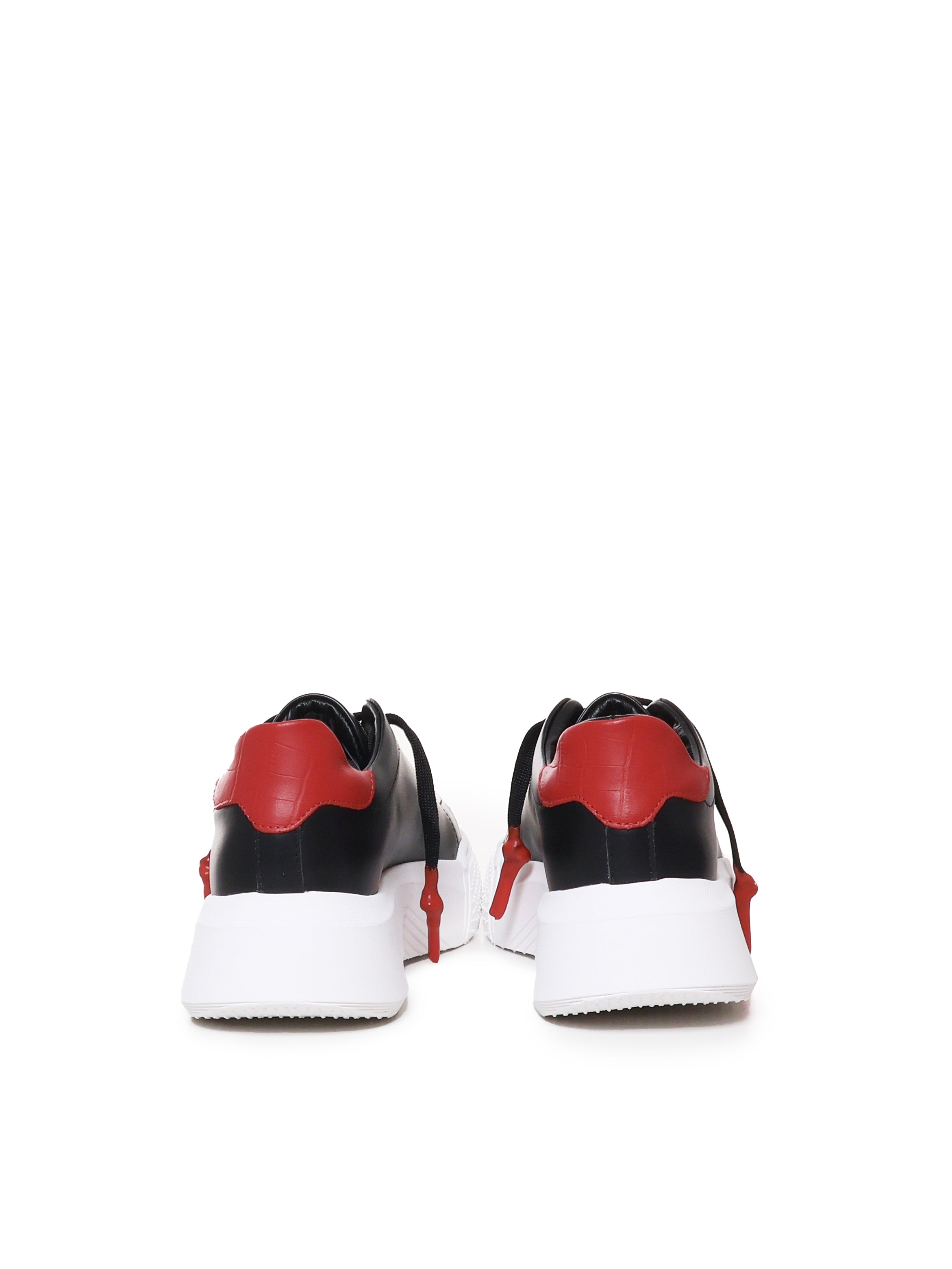 Sneakers Nemesis in pelle con lacci cerati NEMESIS2 NAPPA/CROCKBLACK/RED GIULIANO GALIANO 