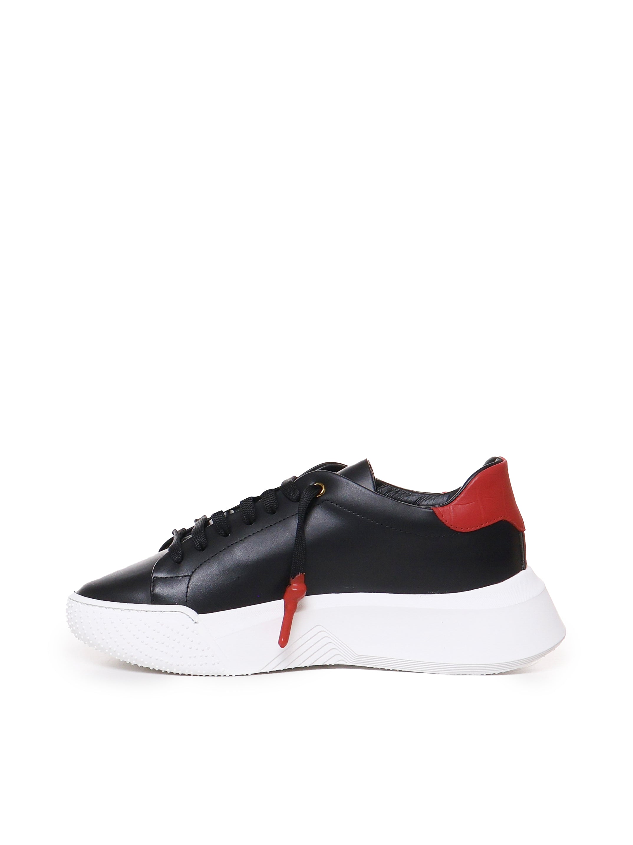 Sneakers Nemesis in pelle con lacci cerati NEMESIS2 NAPPA/CROCKBLACK/RED GIULIANO GALIANO 