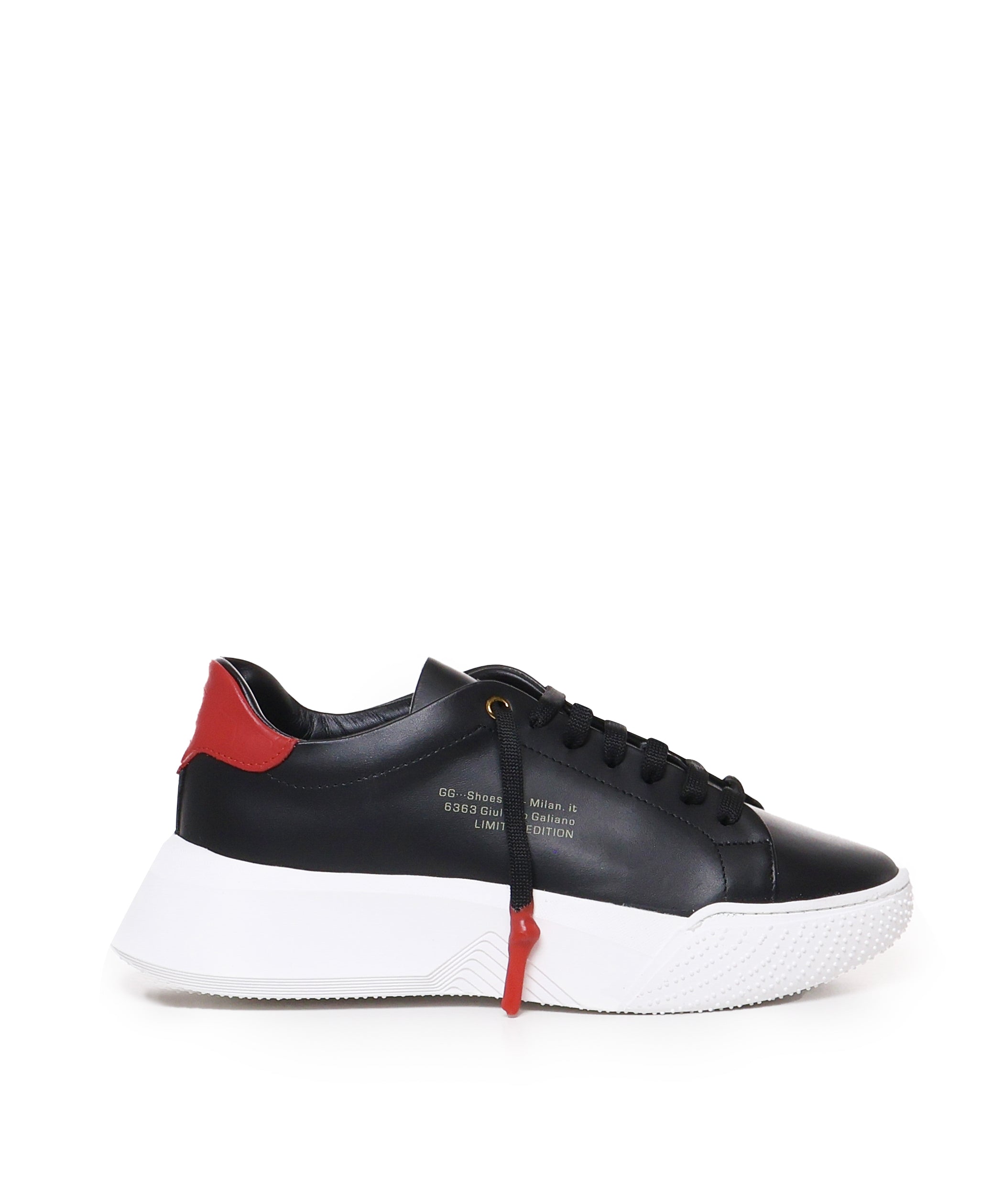 Sneakers Nemesis in pelle con lacci cerati NEMESIS2 NAPPA/CROCKBLACK/RED GIULIANO GALIANO 