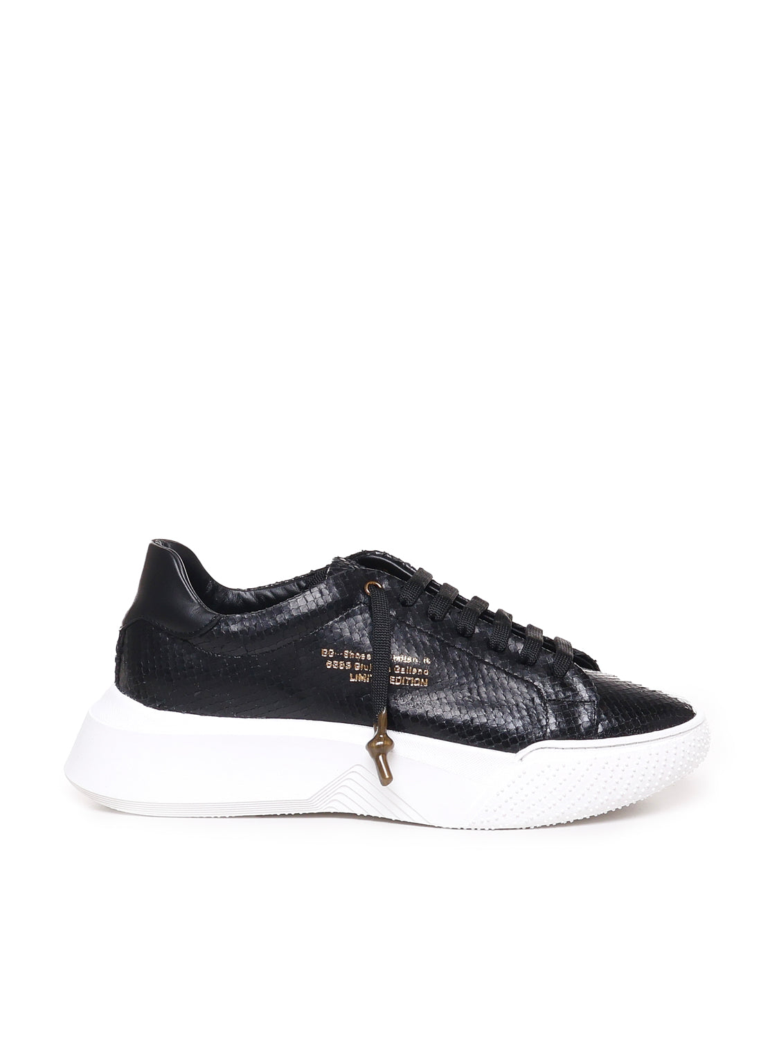 Sneakers Nemesis in nappa con stampa pitone NEMESIS2 PYTHONBLACK GIULIANO GALIANO 