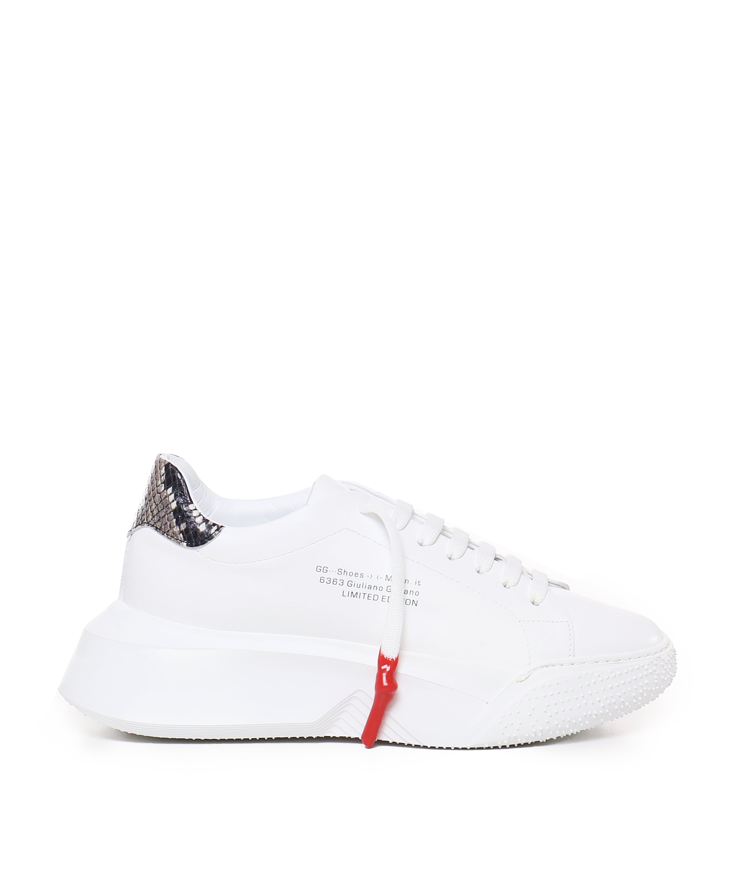 Sneakers Nemesis in nappa con lacci cerati NEMESIS2 PYTHONWHITE GIULIANO GALIANO 