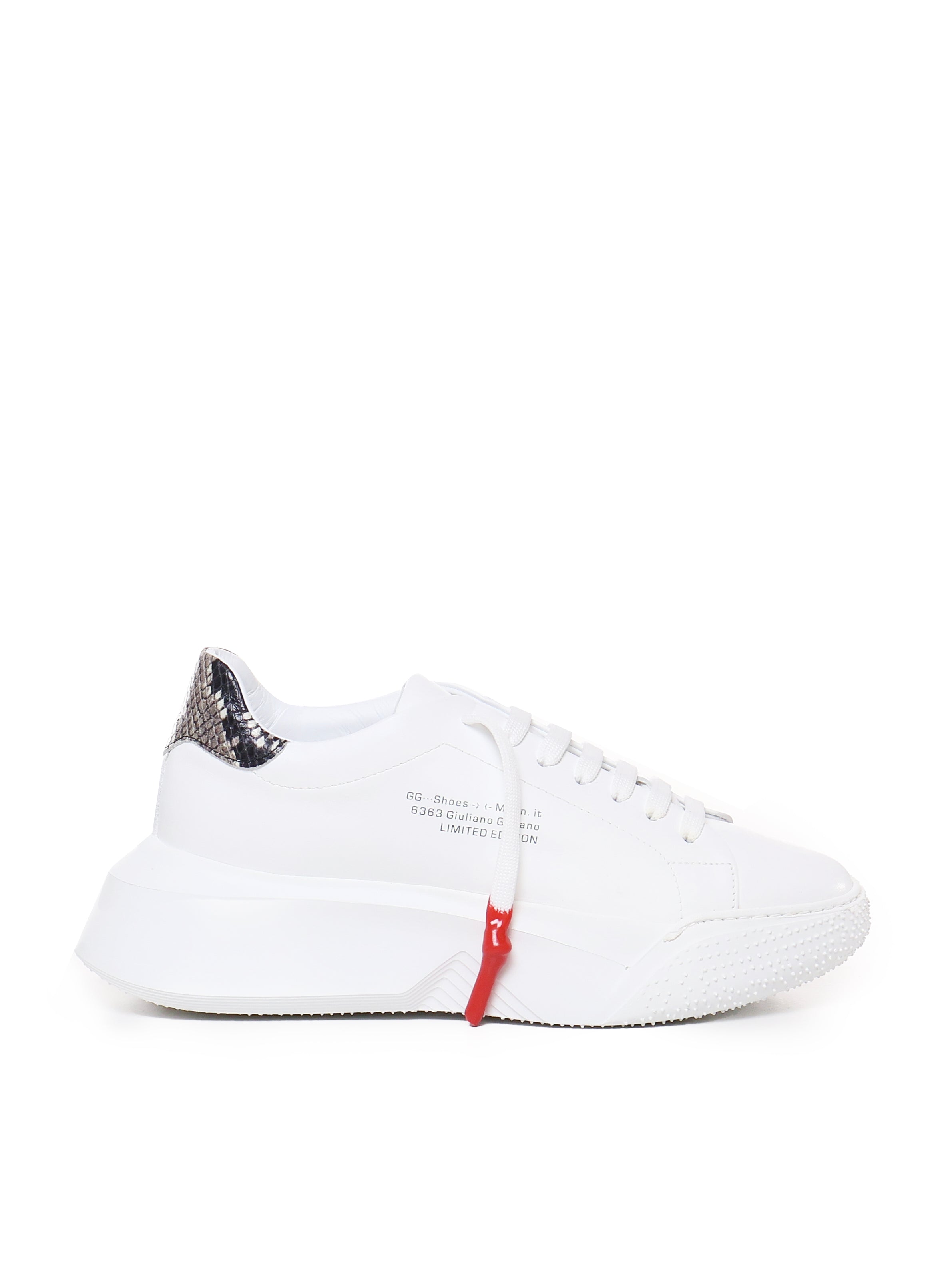 Sneakers Nemesis in nappa con lacci cerati NEMESIS2 PYTHONWHITE GIULIANO GALIANO 
