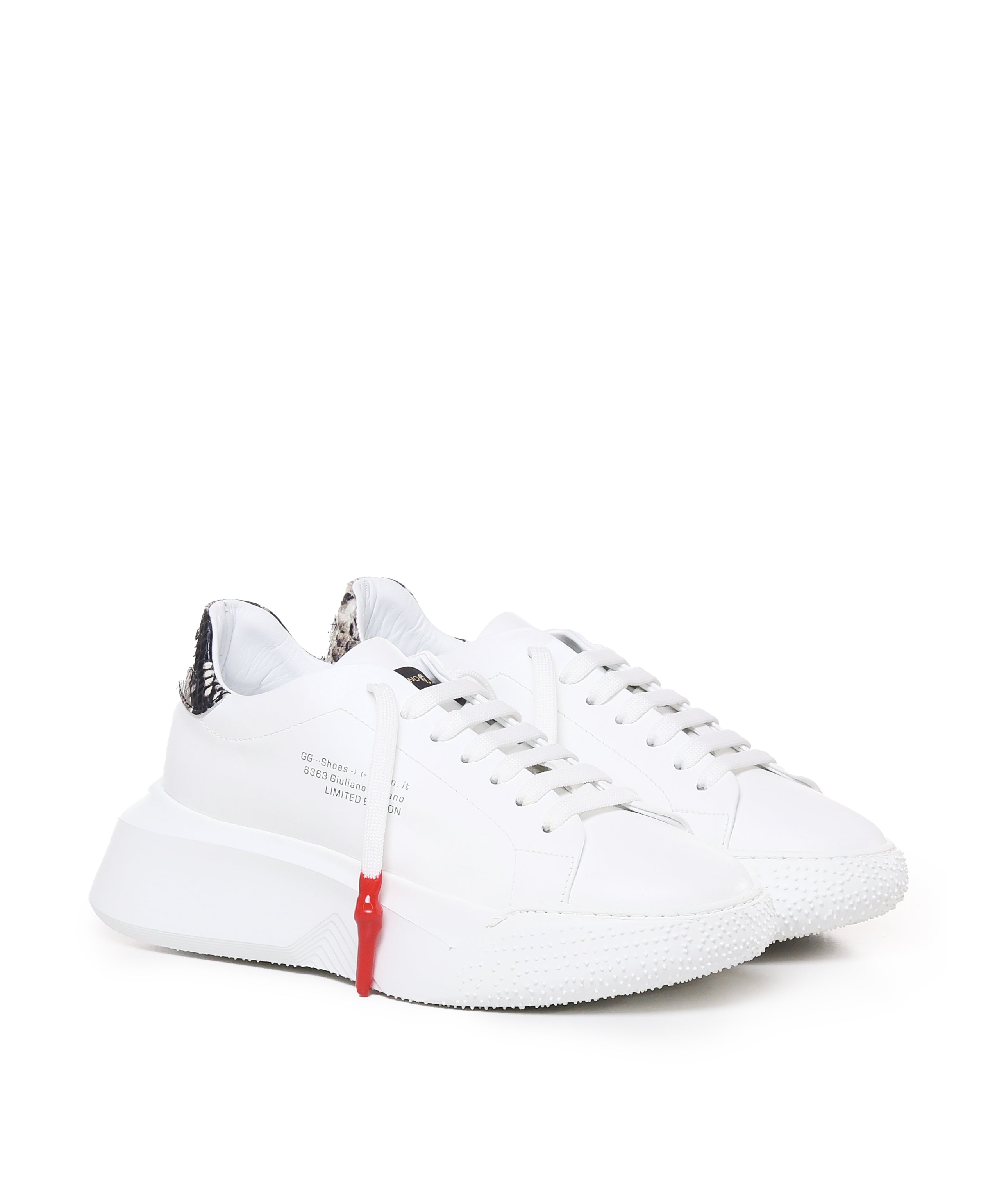 Sneakers Nemesis in nappa con lacci cerati NEMESIS2 PYTHONWHITE GIULIANO GALIANO 