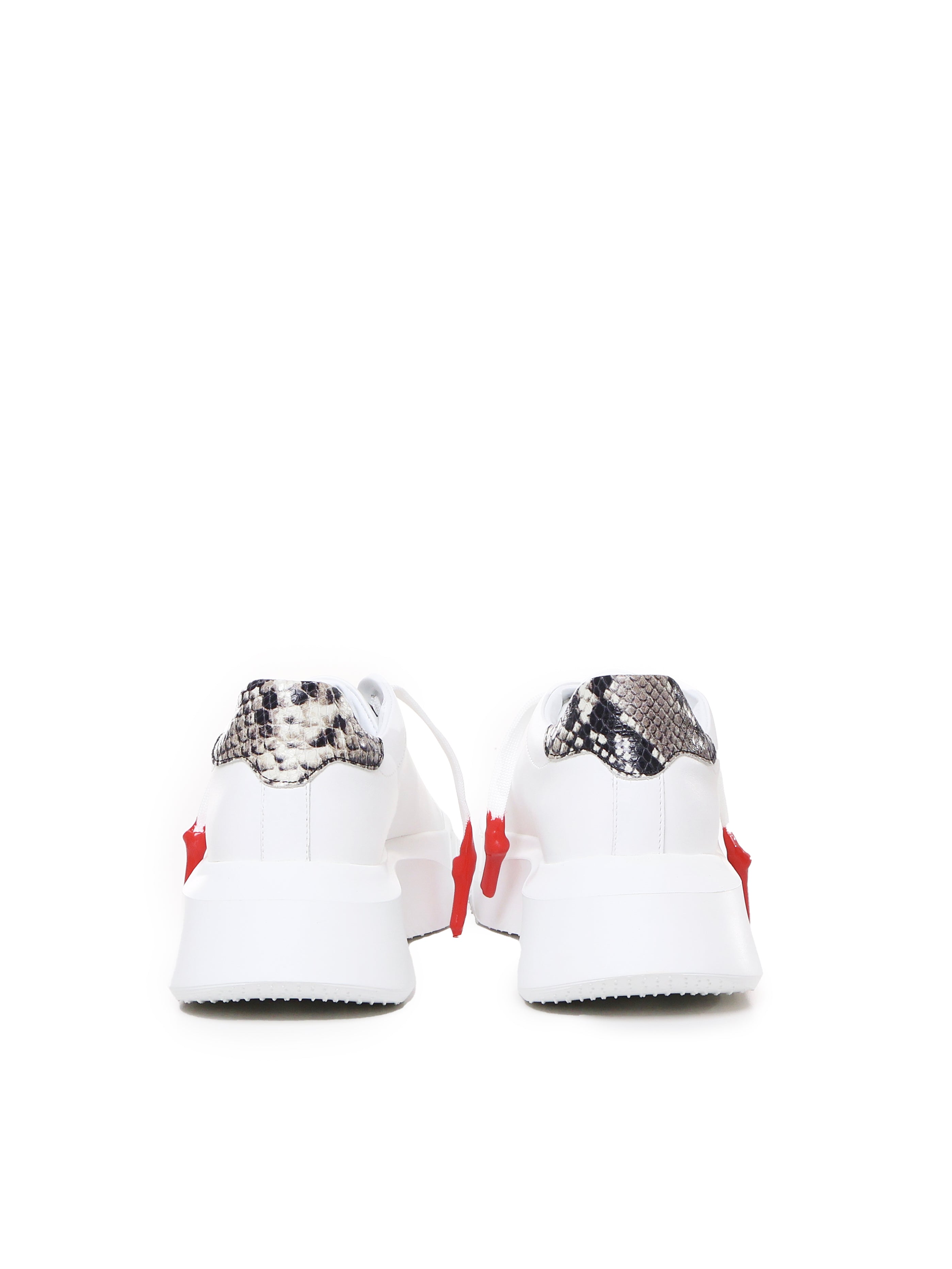 Sneakers Nemesis in nappa con lacci cerati NEMESIS2 PYTHONWHITE GIULIANO GALIANO 