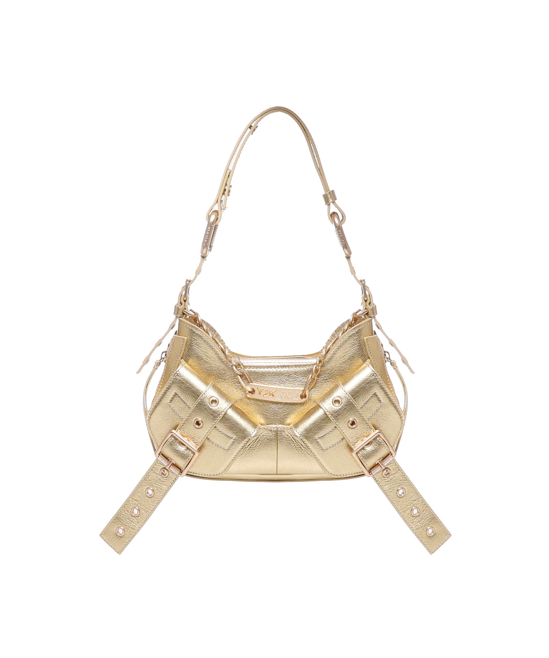 Borsa a spalla y2k002  iin pelle bovina FBBP70002MET -ORO/ORO BIASIA 
