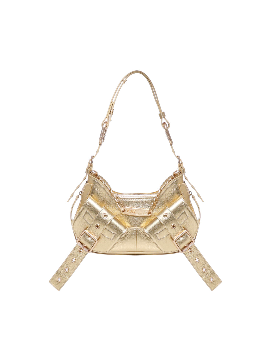 Borsa a spalla y2k002  iin pelle bovina FBBP70002MET -ORO/ORO BIASIA 