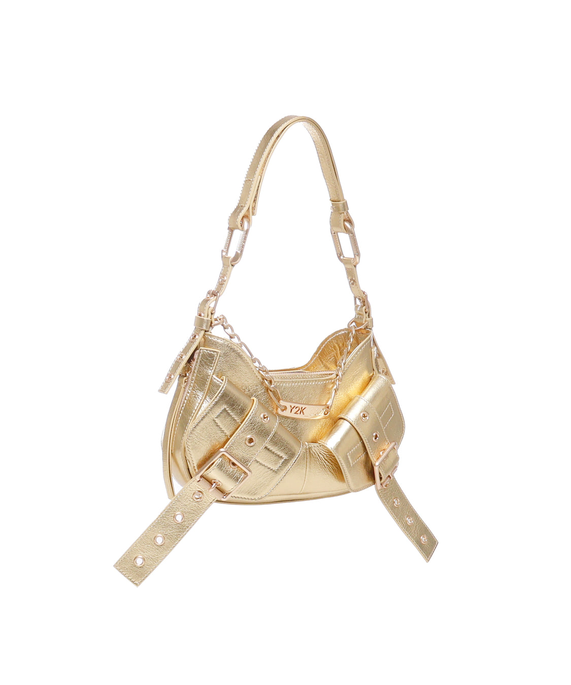 Borsa a spalla y2k002  iin pelle bovina FBBP70002MET -ORO/ORO BIASIA 