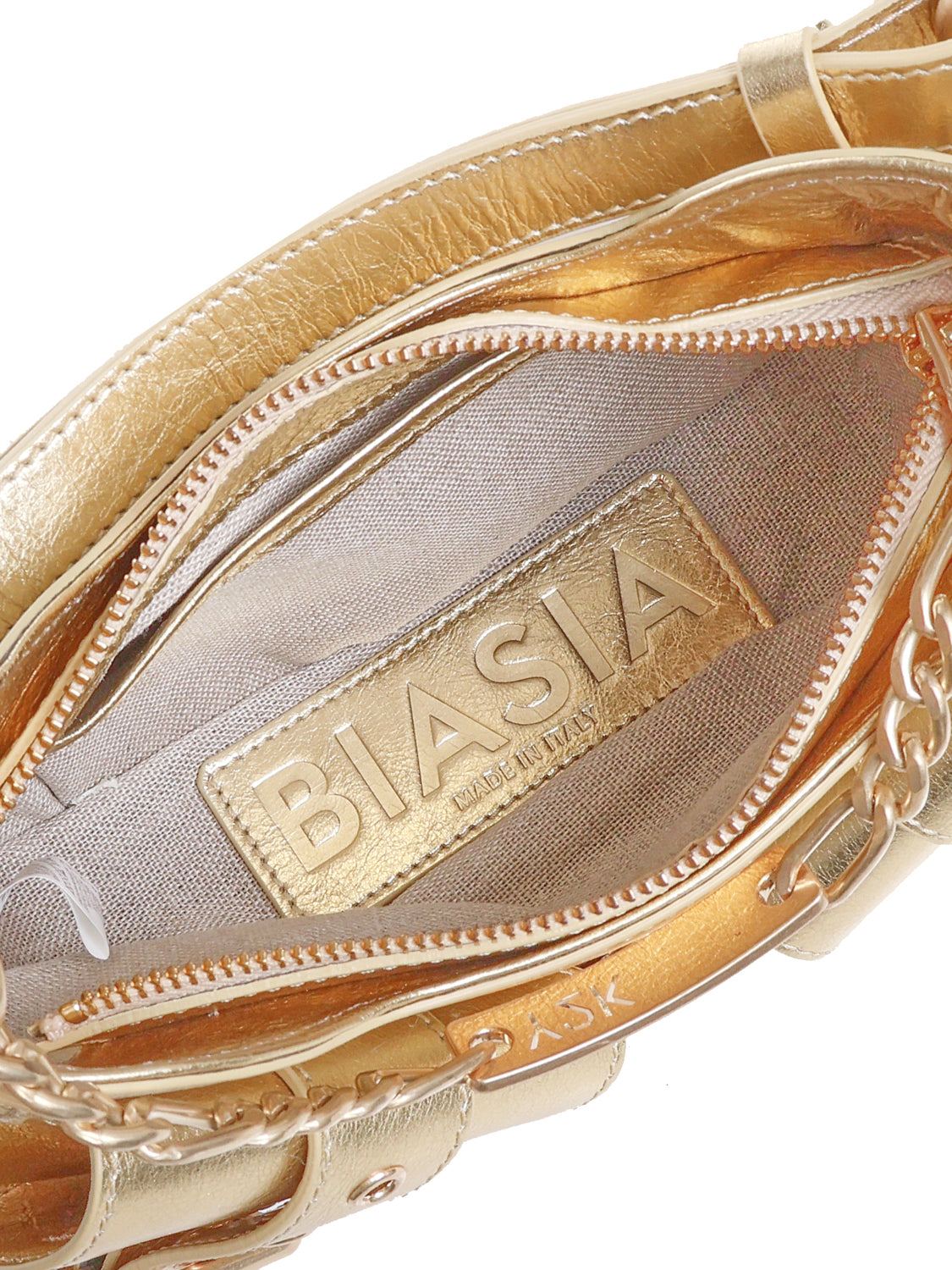 Borsa a spalla y2k002  iin pelle bovina FBBP70002MET -ORO/ORO BIASIA 