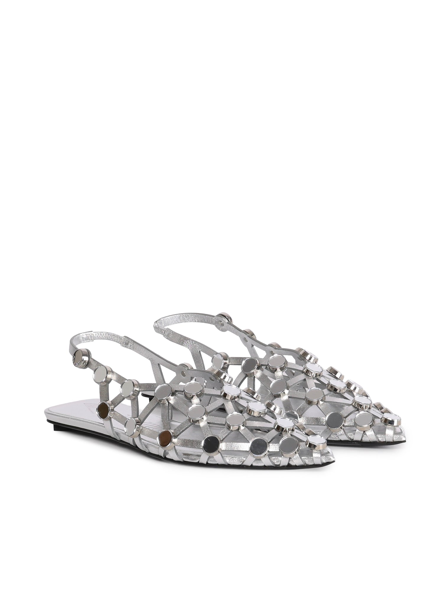 Ballerine 'GRID' BALLERINA SILVER 250WSH00801 LBT112SA 002 002 THE Attico