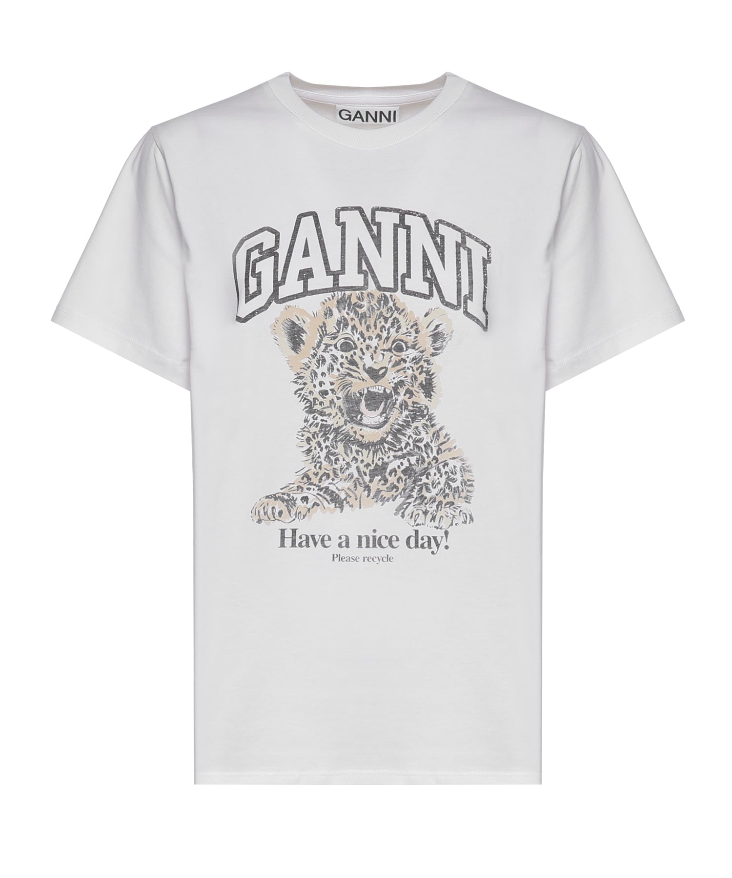 T-shirt BASIC JERSEY LEOPARD RELAXED T-SHIRT LEOPARD T4124 943 943 GANNI