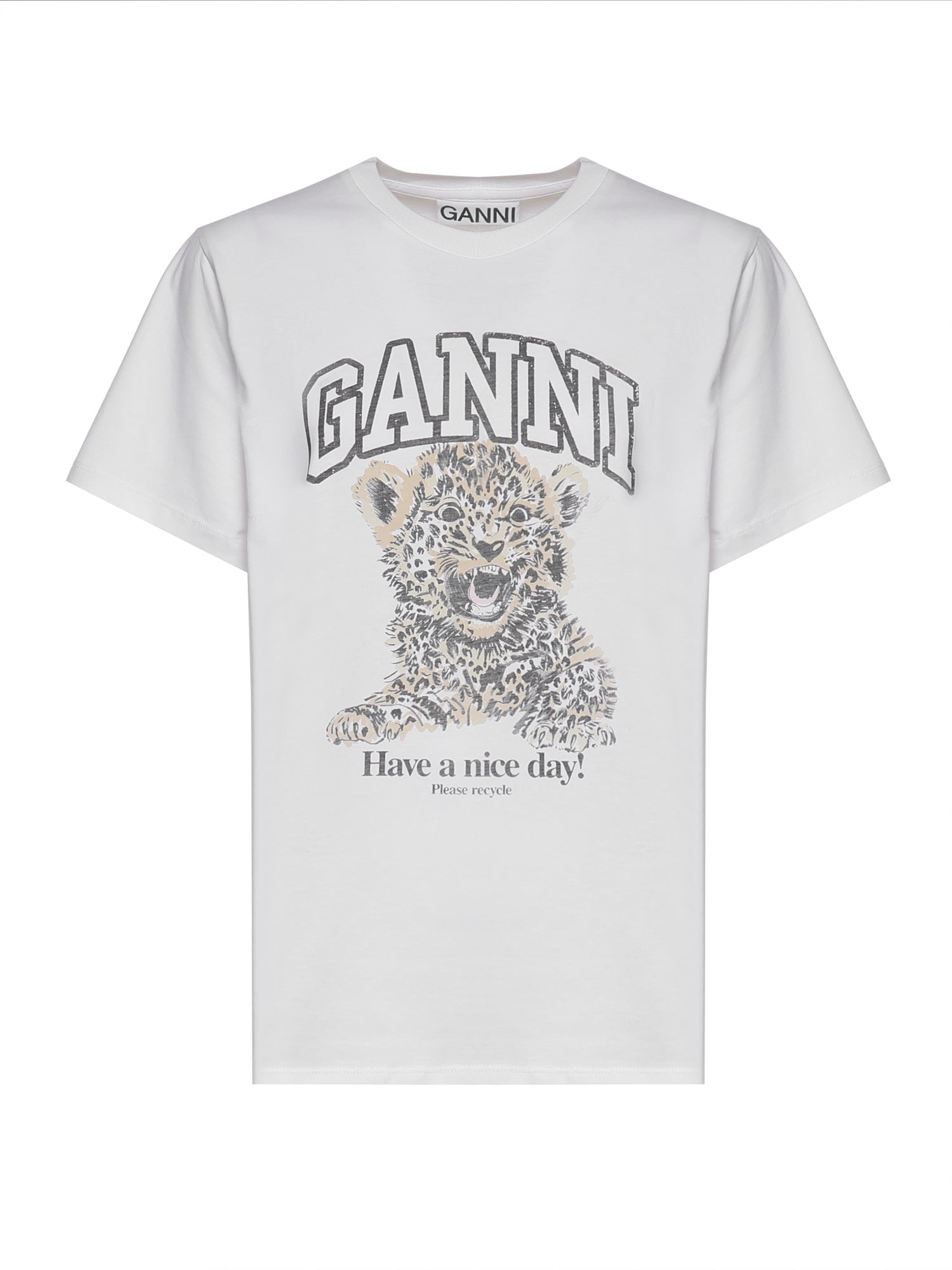 T-shirt BASIC JERSEY LEOPARD RELAXED T-SHIRT LEOPARD T4124 943 943 GANNI