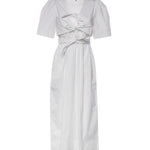 Abiti WASHED STRETCH COTTON TIE STRAP MIDI DRESS BRIGHT WHITE W1115 151 151 GANNI