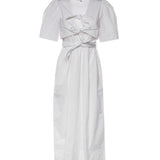 Abiti WASHED STRETCH COTTON TIE STRAP MIDI DRESS BRIGHT WHITE W1115 151 151 GANNI