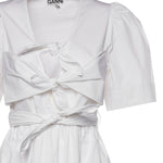 Abiti WASHED STRETCH COTTON TIE STRAP MIDI DRESS BRIGHT WHITE W1115 151 151 GANNI