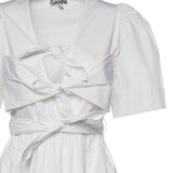 Abiti WASHED STRETCH COTTON TIE STRAP MIDI DRESS BRIGHT WHITE W1115 151 151 GANNI