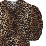 Topwear PRINTED COTTON POPLIN PEPLUM BLOUSE LEOPARD F9116 943 943 GANNI