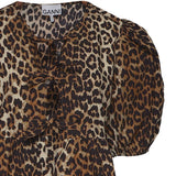 Topwear PRINTED COTTON POPLIN PEPLUM BLOUSE LEOPARD F9116 943 943 GANNI