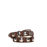 Cinture BENNY BELT WITH STUDS - SILVER BUCKLE (30MM) COFFEE 10014 726 L726 899 KHAITE