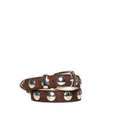 Cinture BENNY BELT WITH STUDS - SILVER BUCKLE (30MM) COFFEE 10014 726 L726 899 KHAITE