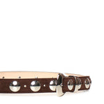 Cinture BENNY BELT WITH STUDS - SILVER BUCKLE (30MM) COFFEE 10014 726 L726 899 KHAITE