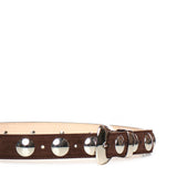 Cinture BENNY BELT WITH STUDS - SILVER BUCKLE (30MM) COFFEE 10014 726 L726 899 KHAITE