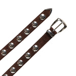 Cinture BENNY BELT WITH STUDS - SILVER BUCKLE (30MM) COFFEE 10014 726 L726 899 KHAITE