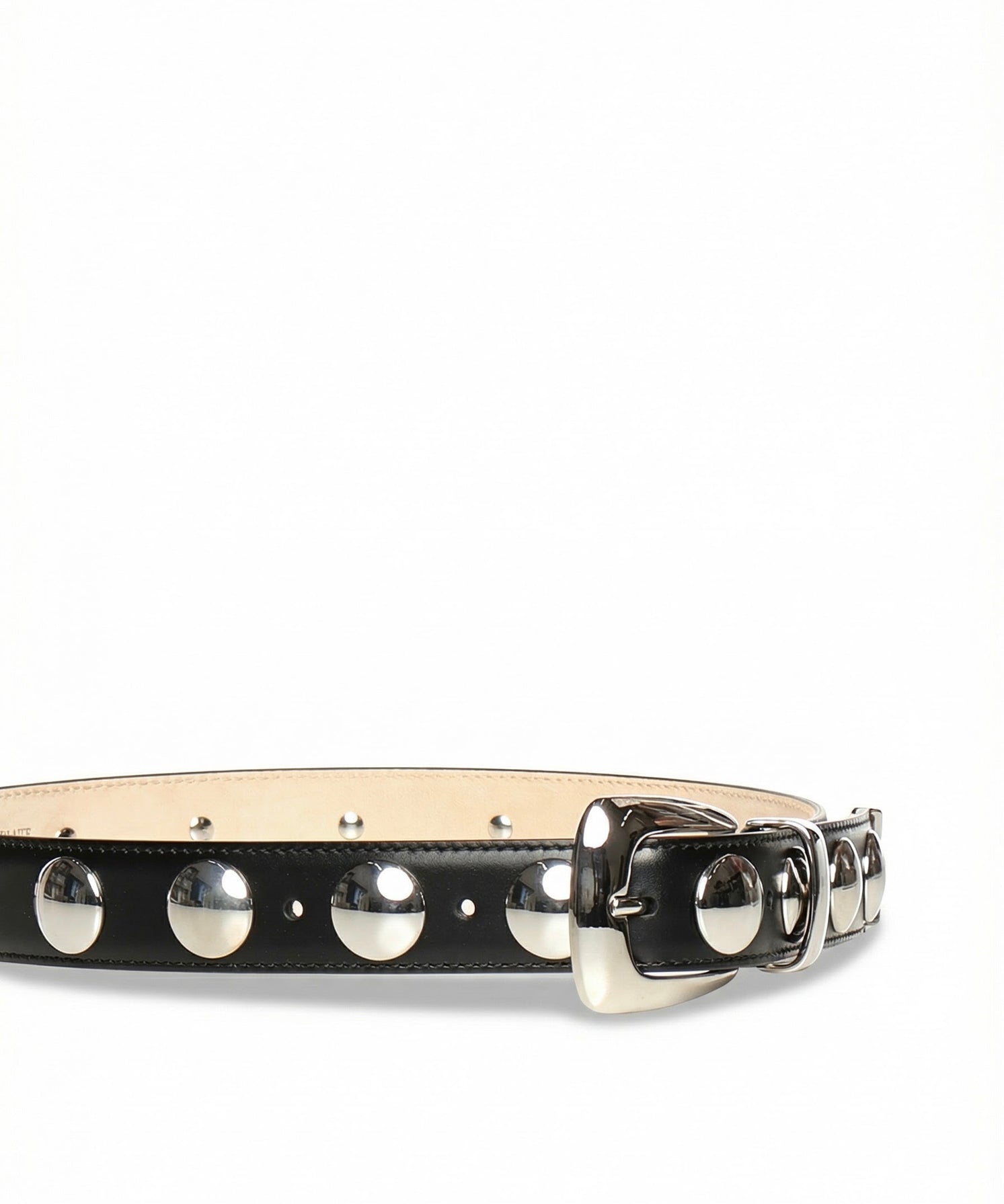 Cinture BENNY BELT WITH STUDS - SILVER BUCKLE (30MM) BLACK 10014 763 L763 200 KHAITE
